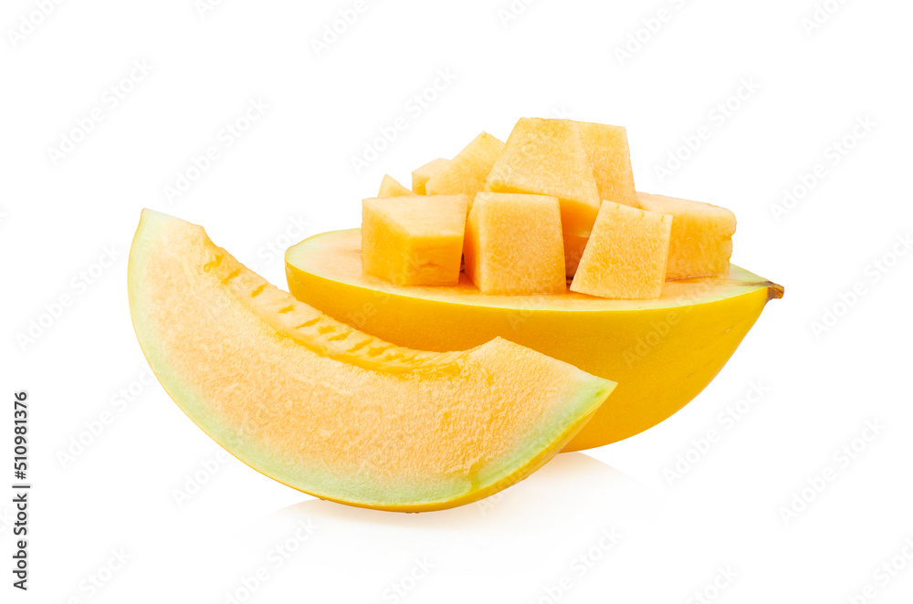 yellow melon on white background yellow melon on white background