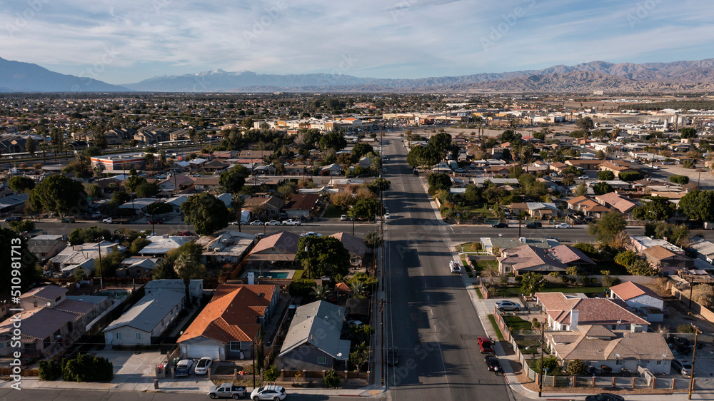 Obraz premium Afternoon view of the downtown urban core of Coachella, California, USA.