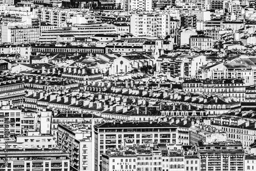 Black White Apartment Buildings Pattern Cityscape Marseille France