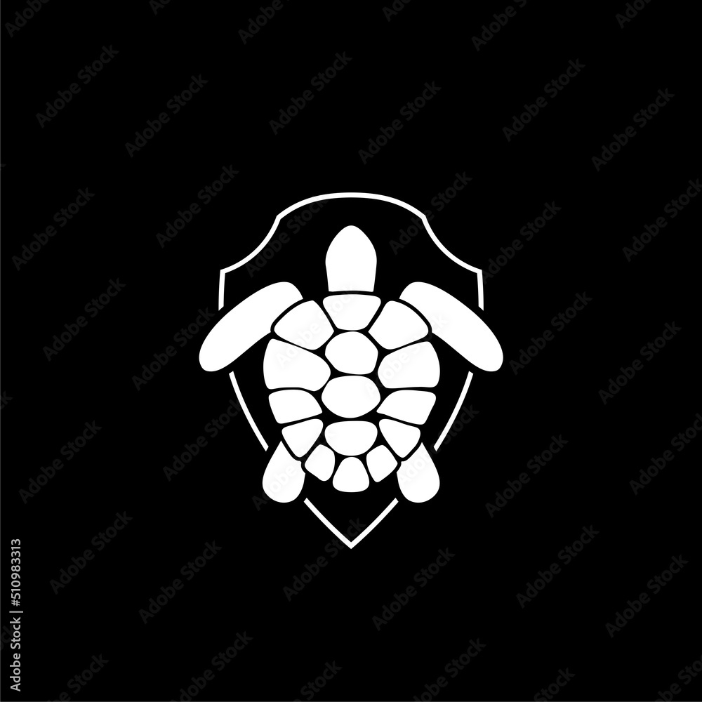 Obraz premium Turtle logo isolated on a dark background
