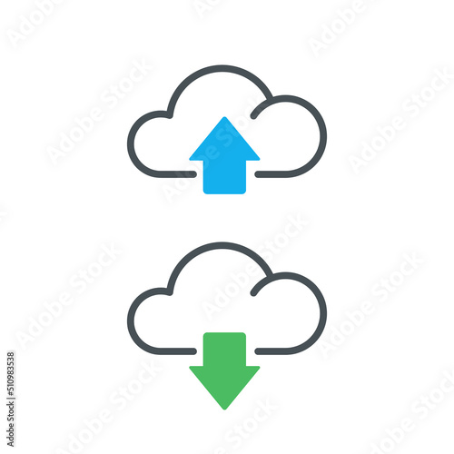 upload and download cloud vector icons