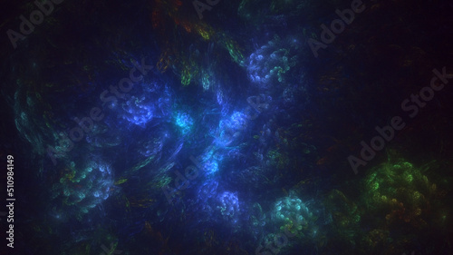 3D rendering abstract colorful fractal light background