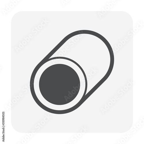 Sewer vector icon. May called reinforced cement concrete pipe, rccp, drain pipe or precast concrete pipe for install or construction at underground, road for drainage system of water, flood, sewage.