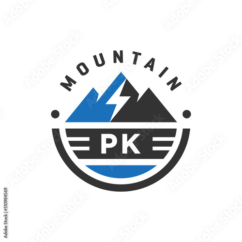 electric mountain badge illustration logo