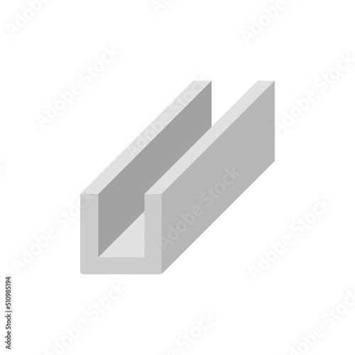 Open drain gutter vector illustration. May called trench, ditch, street or concrete gutter for irrigation, stormwater drainage system. To drain water from lawn, yard, garden, road, city and driveway.
