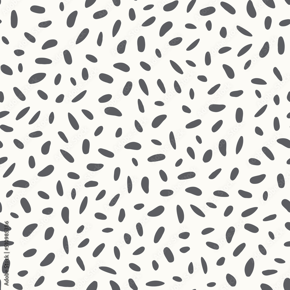 Obraz premium Abstract background pattern. Cute vector seamless repeat of hand drawn tiny terrazzo in black and white.