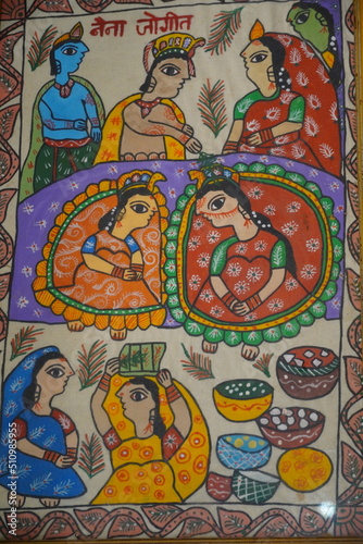 Traditional Madhubani panting of naina jogit