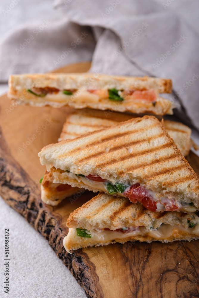 Grilled homemade sandwiches with cheese Grilled homemade sandwiches with cheese