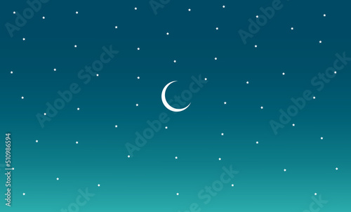 Moon and stars wallpaper at night