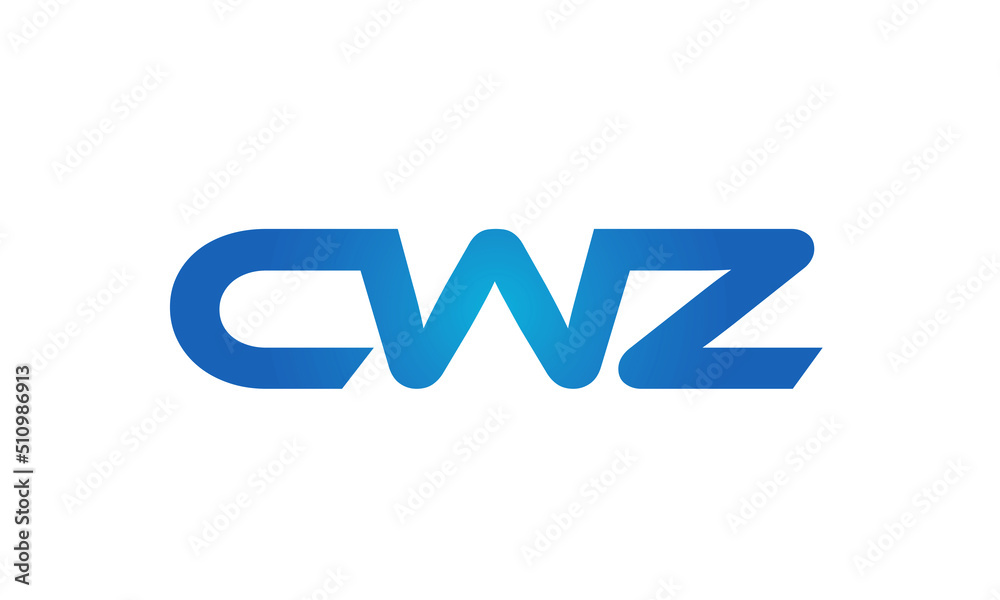 Connected CWZ Letters logo Design Linked Chain logo Concept	