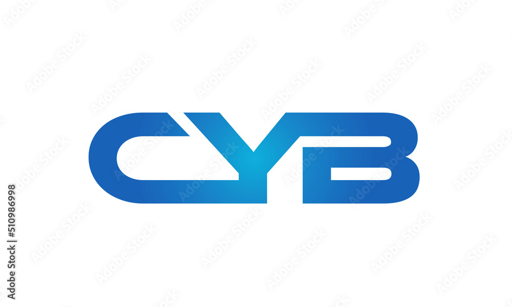 Connected CYB Letters logo Design Linked Chain logo Concept Connected CYB Letters logo Design Linked Chain logo Concept