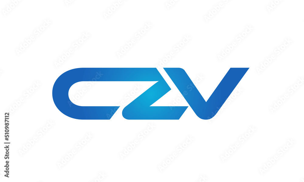 Connected CZV Letters logo Design Linked Chain logo Concept Connected CZV Letters logo Design Linked Chain logo Concept