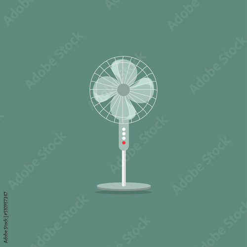 Electric fan vector icon.Cartoon vector icon isolated on green background electric fan