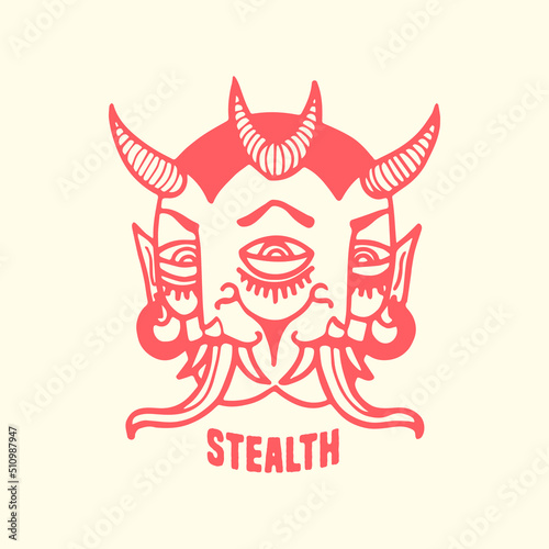 spooky devil head vector illustration