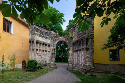 The unbuilt Monastery Church of the Virgin Mary is an unfinished Gothic building with a completed Baroque bell tower in Panensky Tynec photo