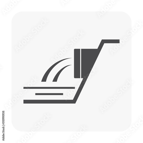 Water drainage vector icon. Include storm water or stormwater from city, wastewater from industry to runoff to river by sewer, drain pipe. Concept of cleaning, dirty, pollution, sewage and treatment.
