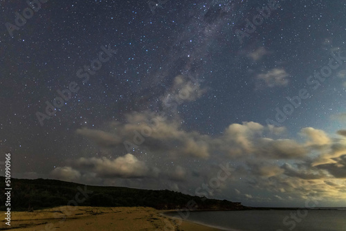 The night sky at the beach