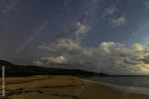 The night sky at the beach