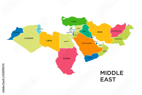Middle east country map vector  photo