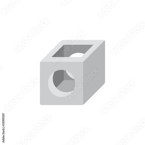 Precast concrete manhole product vector illustration for access cleaning by construction in stormwater, rainwater, wastewater or sewage drainage system by connection with sewer pipe, drain gutter.
