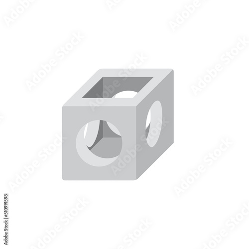 Precast concrete manhole product vector illustration for access cleaning by construction in stormwater, rainwater, wastewater or sewage drainage system by connection with sewer pipe, drain gutter.
