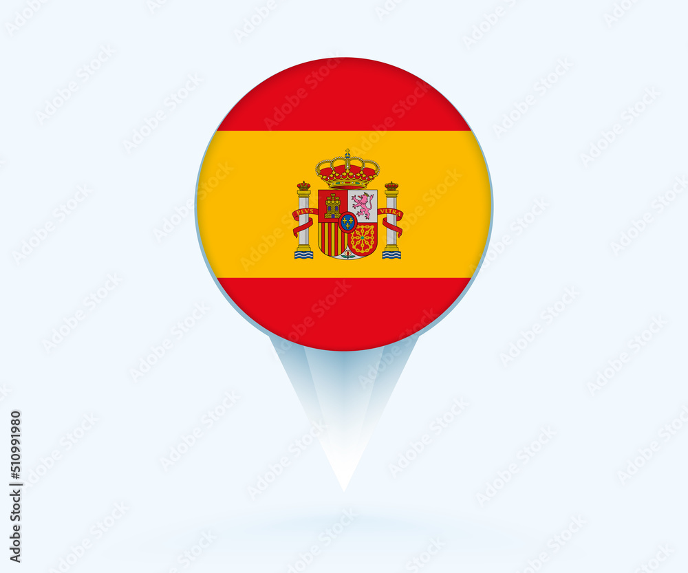 Map pointer with flag of Spain. Map pointer with flag of Spain.