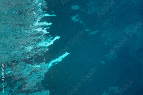 islands and tropical blue bays, bird's eye view