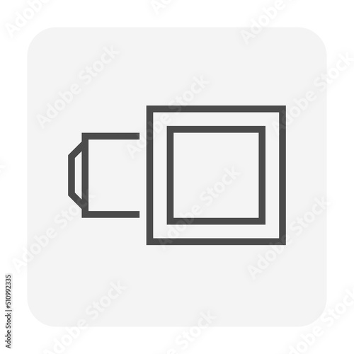 Precast concrete manhole product and sewer pipe vector icon for access to cleaning by construction, install in stormwater, rainwater, wastewater or sewage drainage system by connect to drain gutter.
