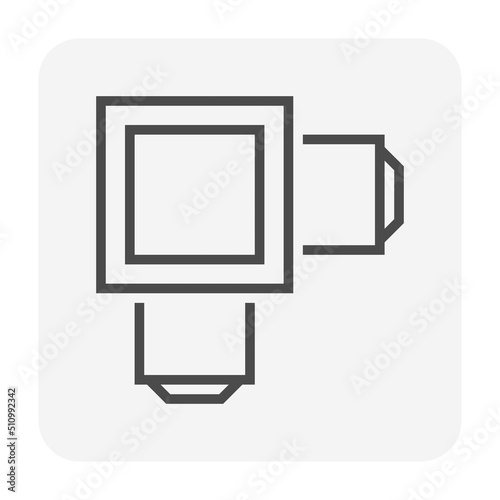 Precast concrete manhole product and sewer pipe vector icon for access to cleaning by construction, install in stormwater, rainwater, wastewater or sewage drainage system by connect to drain gutter.
