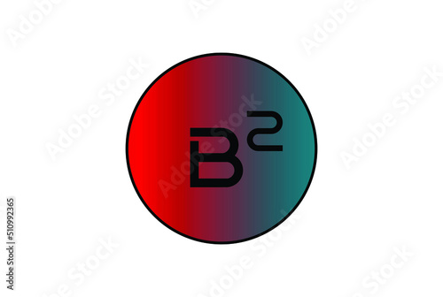 letter B2 logo vector design with circle