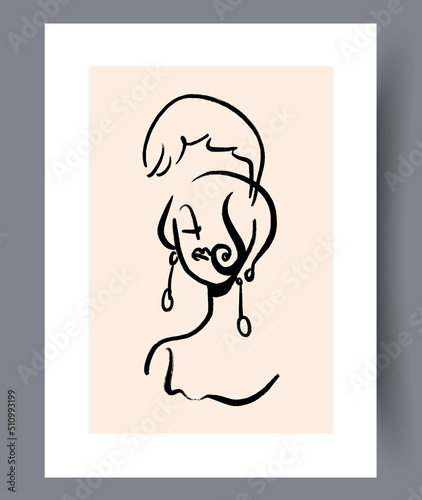 Abstract modern printable art wall banners or posters for interior design. Minimalistic neutral modern artworks for print. Vector illustration. 