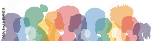 Children of different ethnicities stand side by side together. Flat vector illustration.