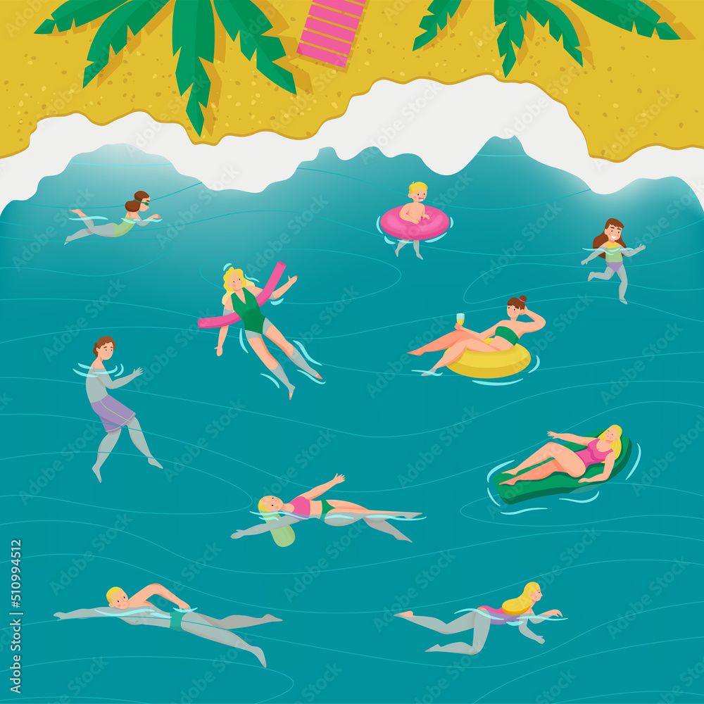 Obraz premium Swimming Swimwear People Composition
