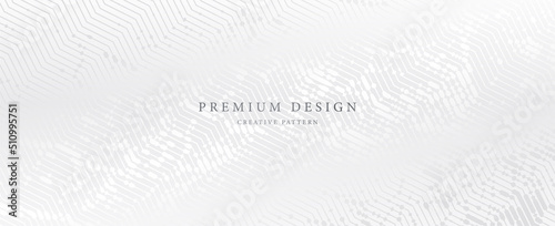 Premium background design with diagonal silver line pattern. Vector horizontal template for digital lux business banner, formal invitation, luxury voucher, prestigious gift certificate