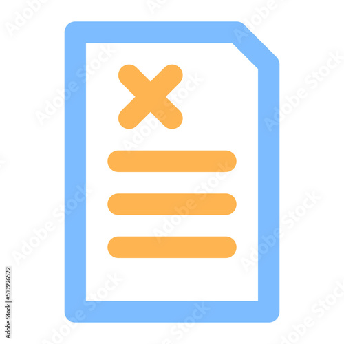rejected colored line icon