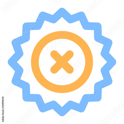 rejection colored line icon