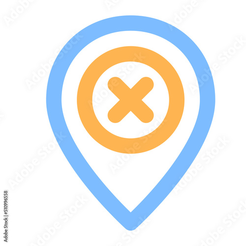 rejection colored line icon