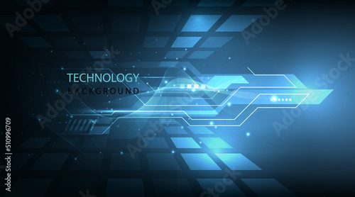 Vector futuristic square and mesh line background.  High tech computer illustration on blue background.