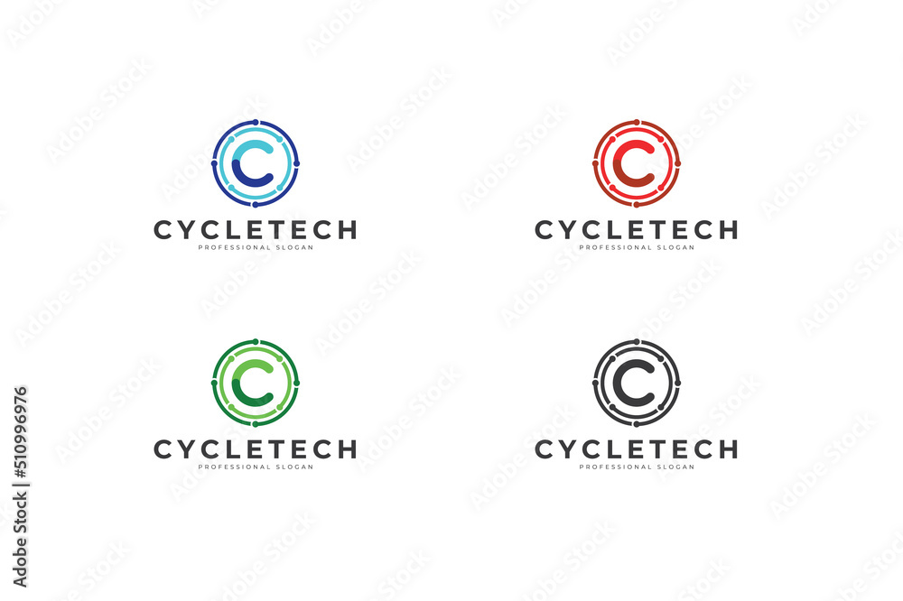 C Letter Abstract Monogram Vector Logo Concept Design. Modern Financial & Networking Branding	
