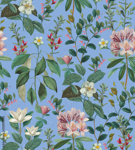 Botanical Elegant Floral Pattern / Beautiful Classic Style Nature Pattern