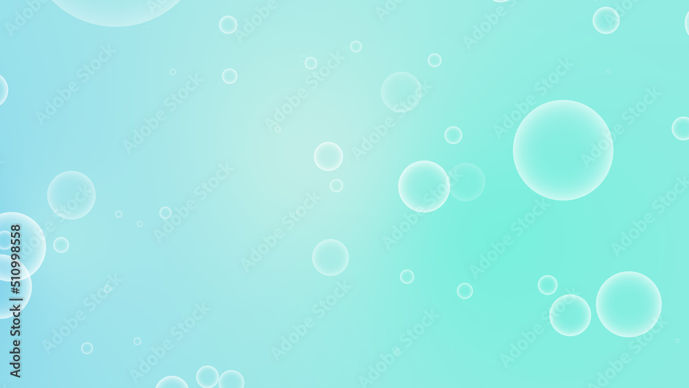 シャボン玉（水色）のパーティクルの背景のイラスト
