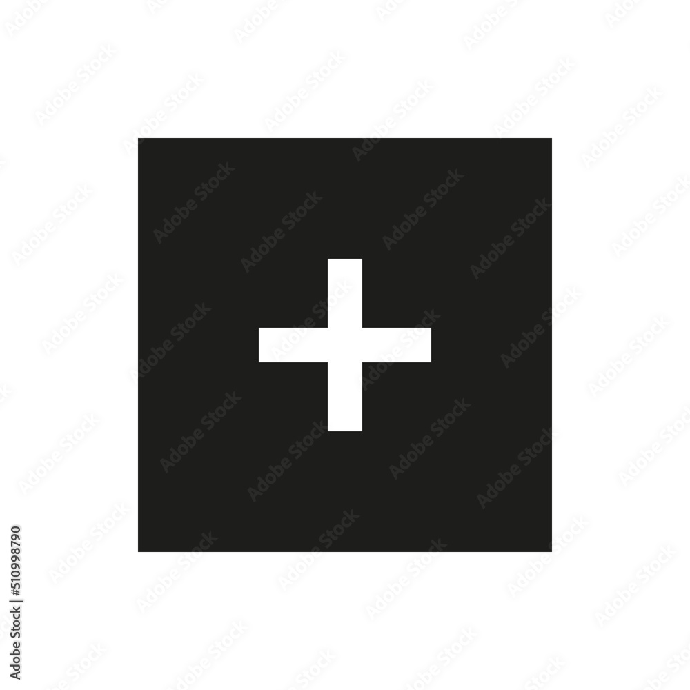 Add new item square solid icon. Plus box glyph vector symbol. Add new item square solid icon. Plus box glyph vector symbol.
