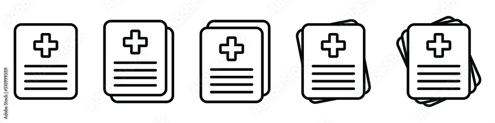 Medical record icon, medical report icon, vector isolated Medical record icon, medical report icon, vector isolated
