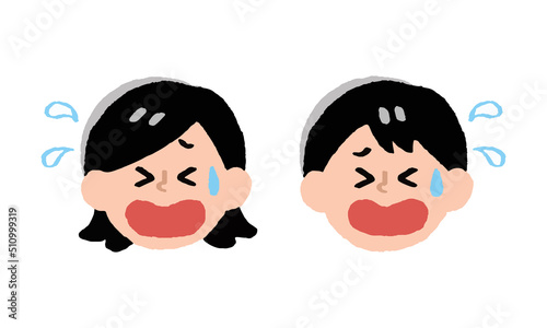 焦る男性女性表情セット