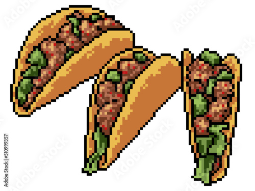 pixel art meat taco restaurant