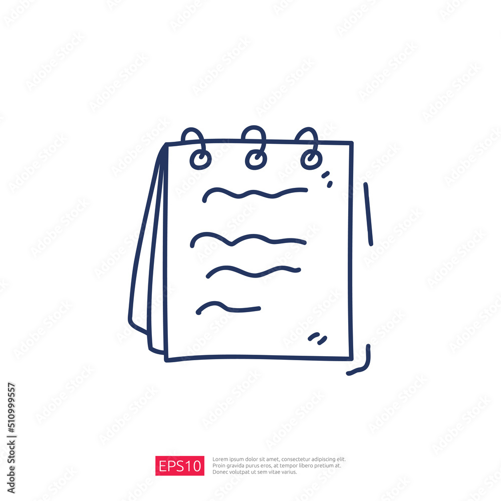Spiral Notepad Doodle line Icon Spiral Notepad Doodle line Icon