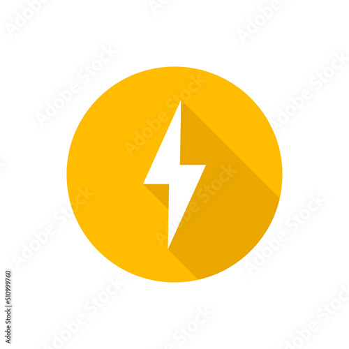 Lightning flat icon with shadow