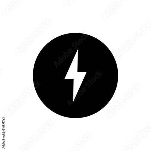 Lightning icon in black round Free Download Lightning icon in black round - GFXLoad