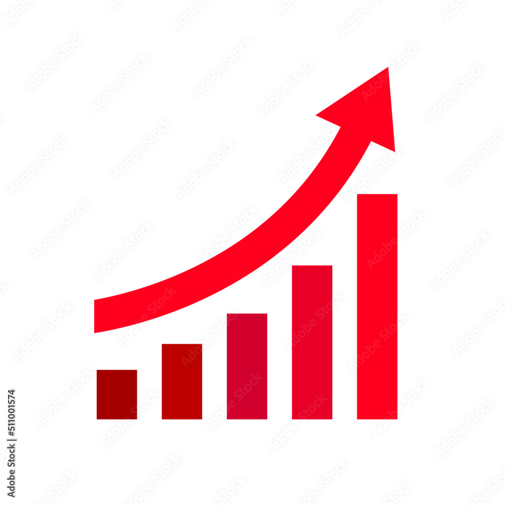 rising up arrow chart vector illustration on white background rising up arrow chart vector illustration on white background
