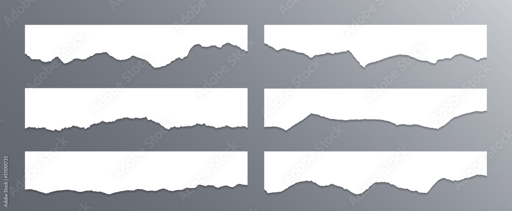 Torn edges of paper, craft design elements vector collection. Ripped edges paper borders Torn edges of paper, craft design elements vector collection. Ripped edges paper borders